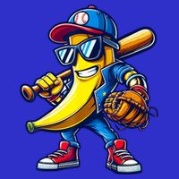 Banana Playing Baseball Fruit Lover Baseball Tank Top