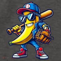 Banana Playing Baseball Fruit Lover Baseball Vector Backpack
