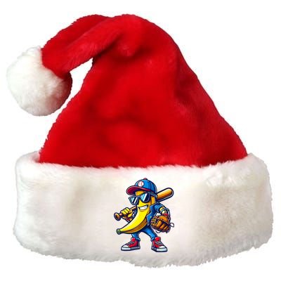 Banana Playing Baseball Fruit Lover Baseball Premium Christmas Santa Hat