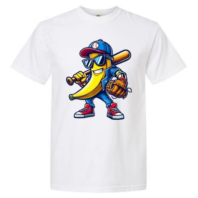 Banana Playing Baseball Fruit Lover Baseball Garment-Dyed Heavyweight T-Shirt