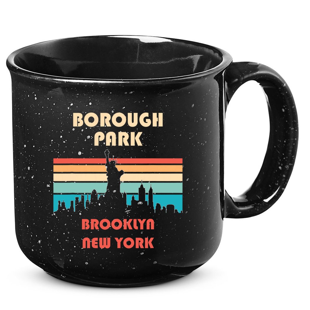 Borough Park Brooklyn New York Retro Vintage 15oz Campfire Ceramic Mug