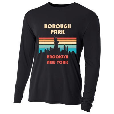 Borough Park Brooklyn New York Retro Vintage Cooling Performance Long Sleeve Crew
