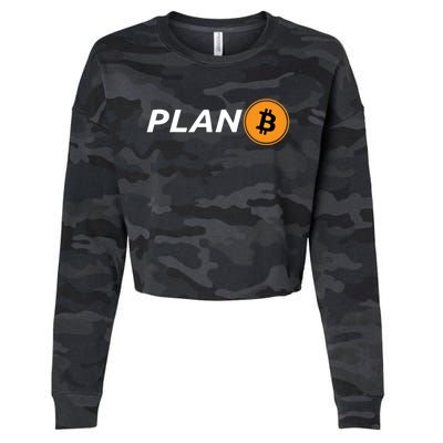 Bitcoin Plan B Logo Hodl Crypto Moon Symbol Freedom Great Gift Cropped Pullover Crew