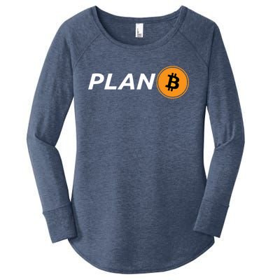 Bitcoin Plan B Logo Hodl Crypto Moon Symbol Freedom Great Gift Women's Perfect Tri Tunic Long Sleeve Shirt