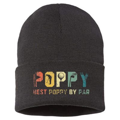 Best Poppy By Par Fathers Day Gift Golf Golfer Sustainable Knit Beanie