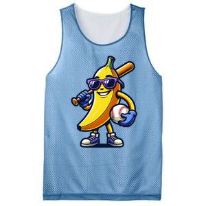 Banana Playing Baseball Fruit Lover Baseball Player Mesh Reversible Basketball Jersey Tank