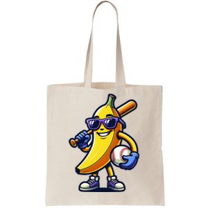 Banana Playing Baseball Fruit Lover Baseball Player Tote Bag