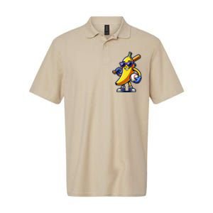 Banana Playing Baseball Fruit Lover Baseball Player Softstyle Adult Sport Polo