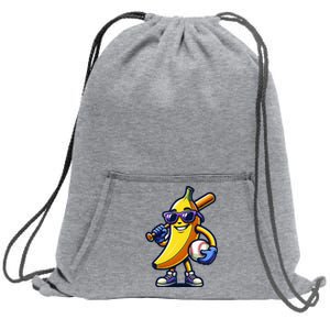 Banana Playing Baseball Fruit Lover Baseball Player Sweatshirt Cinch Pack Bag