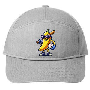 Banana Playing Baseball Fruit Lover Baseball Player 7-Panel Snapback Hat