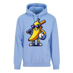 Banana Playing Baseball Fruit Lover Baseball Player Unisex Surf Hoodie