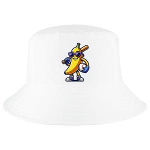 Banana Playing Baseball Fruit Lover Baseball Player Cool Comfort Performance Bucket Hat