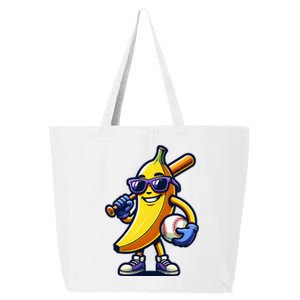 Banana Playing Baseball Fruit Lover Baseball Player 25L Jumbo Tote