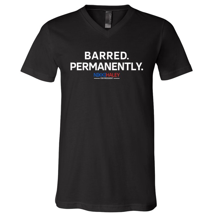 Barred Permanently V-Neck T-Shirt