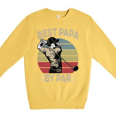 Best Papa By Par Family Golfer Golf Lover Golfing Premium Crewneck Sweatshirt