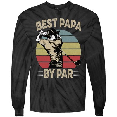 Best Papa By Par Family Golfer Golf Lover Golfing Tie-Dye Long Sleeve Shirt