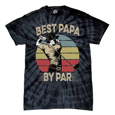 Best Papa By Par Family Golfer Golf Lover Golfing Tie-Dye T-Shirt