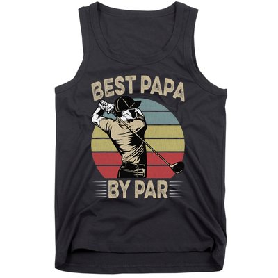 Best Papa By Par Family Golfer Golf Lover Golfing Tank Top