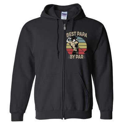 Best Papa By Par Family Golfer Golf Lover Golfing Full Zip Hoodie