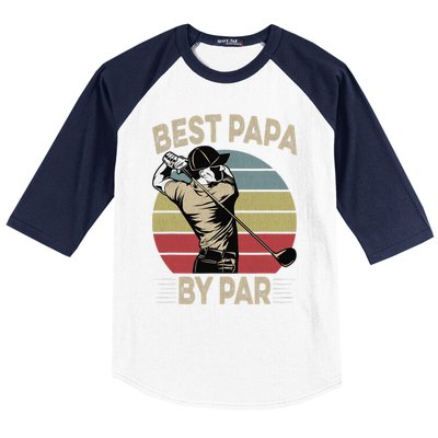 Best Papa By Par Family Golfer Golf Lover Golfing Baseball Sleeve Shirt