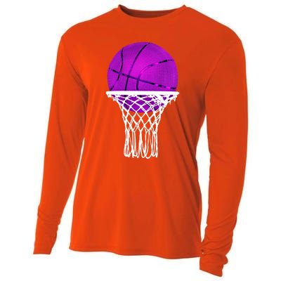 Basketball Purple Bball Sport Lover Gift Gift Cooling Performance Long Sleeve Crew