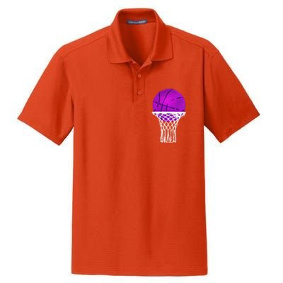 Basketball Purple Bball Sport Lover Gift Gift Dry Zone Grid Polo