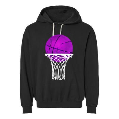 Basketball Purple Bball Sport Lover Gift Gift Garment-Dyed Fleece Hoodie