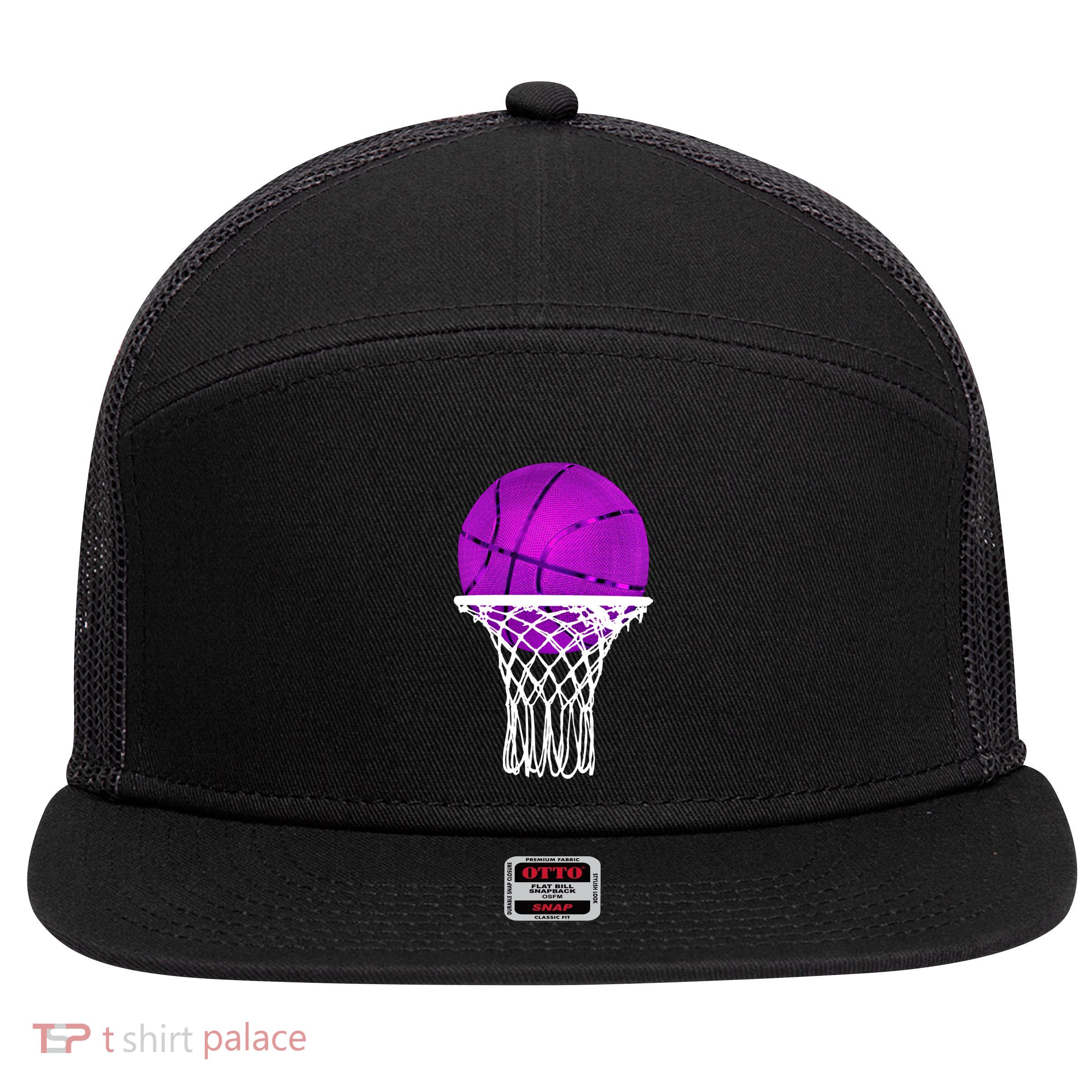 Basketball Purple Bball Sport Lover Gift Gift 7 Panel Mesh Trucker Snapback Hat