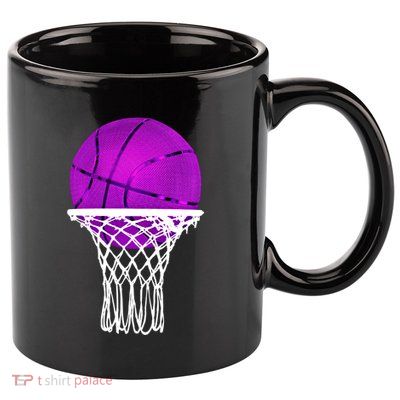 Basketball Purple Bball Sport Lover Gift Gift 11oz C Handle Ceramic Mug