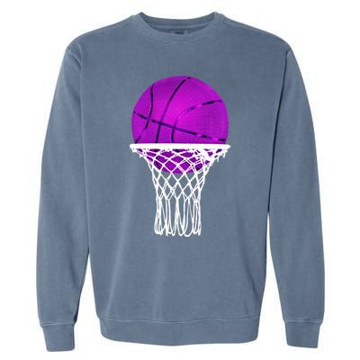 Basketball Purple Bball Sport Lover Gift Gift Garment-Dyed Sweatshirt