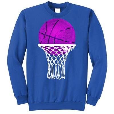 Basketball Purple Bball Sport Lover Gift Gift Sweatshirt