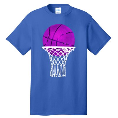 Basketball Purple Bball Sport Lover Gift Gift Tall T-Shirt