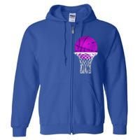 Basketball Purple Bball Sport Lover Gift Gift Full Zip Hoodie