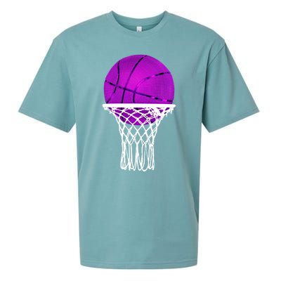 Basketball Purple Bball Sport Lover Gift Gift Sueded Cloud Jersey T-Shirt