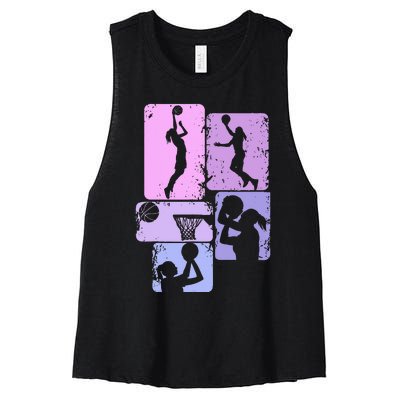 Basketball Player Bball Coach Fan Baller Sports Women's Racerback Cropped Tank