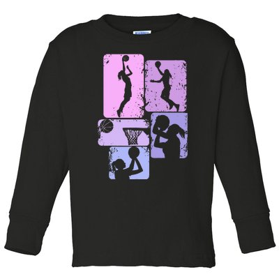 Basketball Player Bball Coach Fan Baller Sports Toddler Long Sleeve Shirt