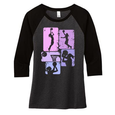 Basketball Player Bball Coach Fan Baller Sports Women's Tri-Blend 3/4-Sleeve Raglan Shirt