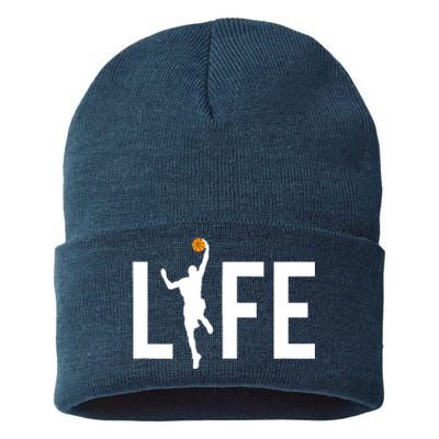 Basketball Player Ball is Life Gifts for Basketball Lover Sustainable Knit Beanie