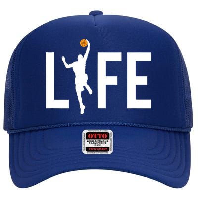 Basketball Player Ball is Life Gifts for Basketball Lover High Crown Mesh Back Trucker Hat