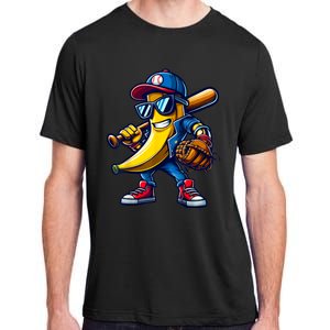 Banana Playing Baseball Fruit Lover Funny Baseball Player Adult ChromaSoft Performance T-Shirt