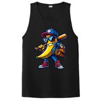 Banana Playing Baseball Fruit Lover Funny Baseball Player PosiCharge Competitor Tank