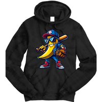 Banana Playing Baseball Fruit Lover Funny Baseball Player Tie Dye Hoodie