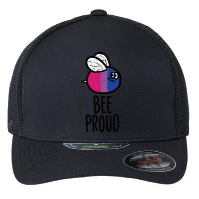 Bee Proud Bisexual Color Bi Pride Stuff Flag Lgbtq Great Gift Flexfit Unipanel Trucker Cap