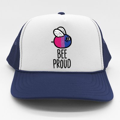 Bee Proud Bisexual Color Bi Pride Stuff Flag Lgbtq Great Gift Trucker Hat