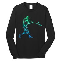 Baseball Player Batter Men Kids Long Sleeve Shirt