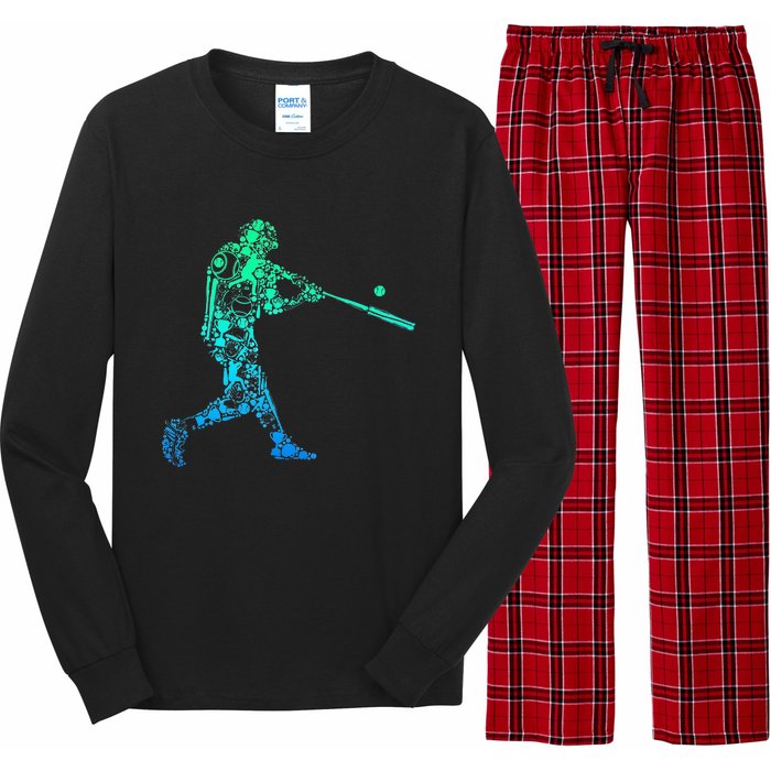 Baseball Player Batter Men Kids Long Sleeve Pajama Set