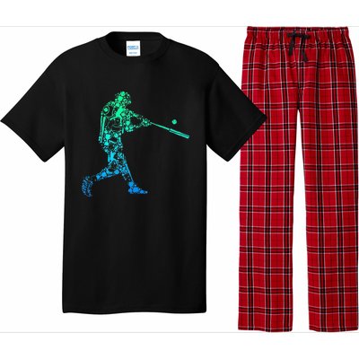 Baseball Player Batter Men Kids Pajama Set