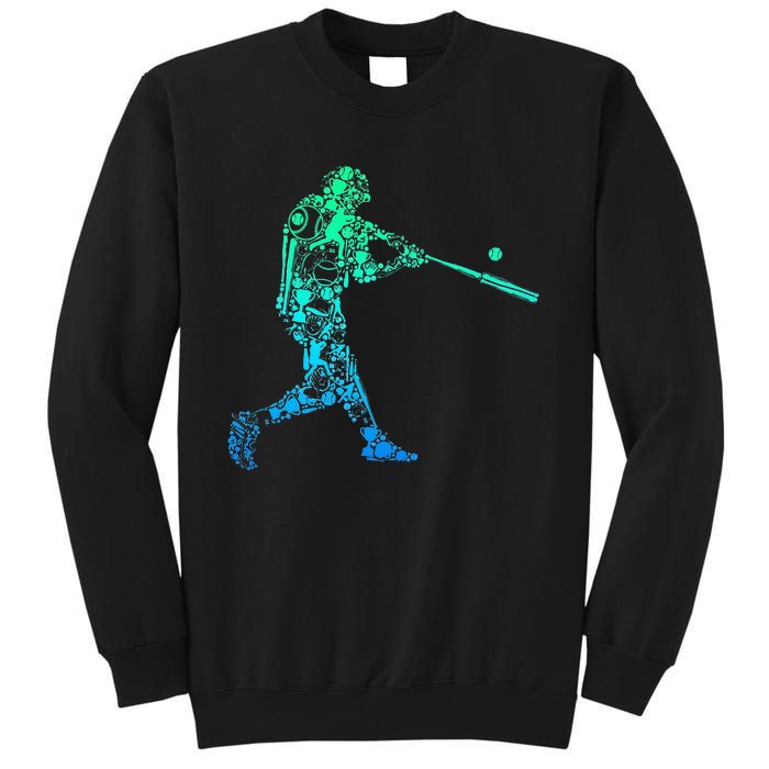 Baseball Player Batter Men Kids Tall Sweatshirt