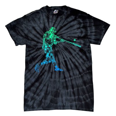 Baseball Player Batter Men Kids Tie-Dye T-Shirt