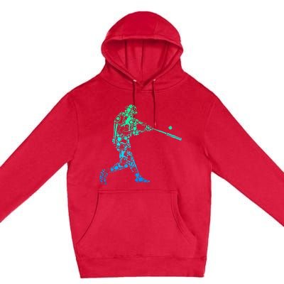 Baseball Player Batter Men Kids Premium Pullover Hoodie